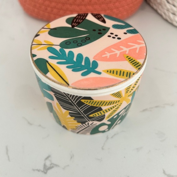 Tropical Ceramic Trinket Box with Lid- EUC - Picture 3 of 4